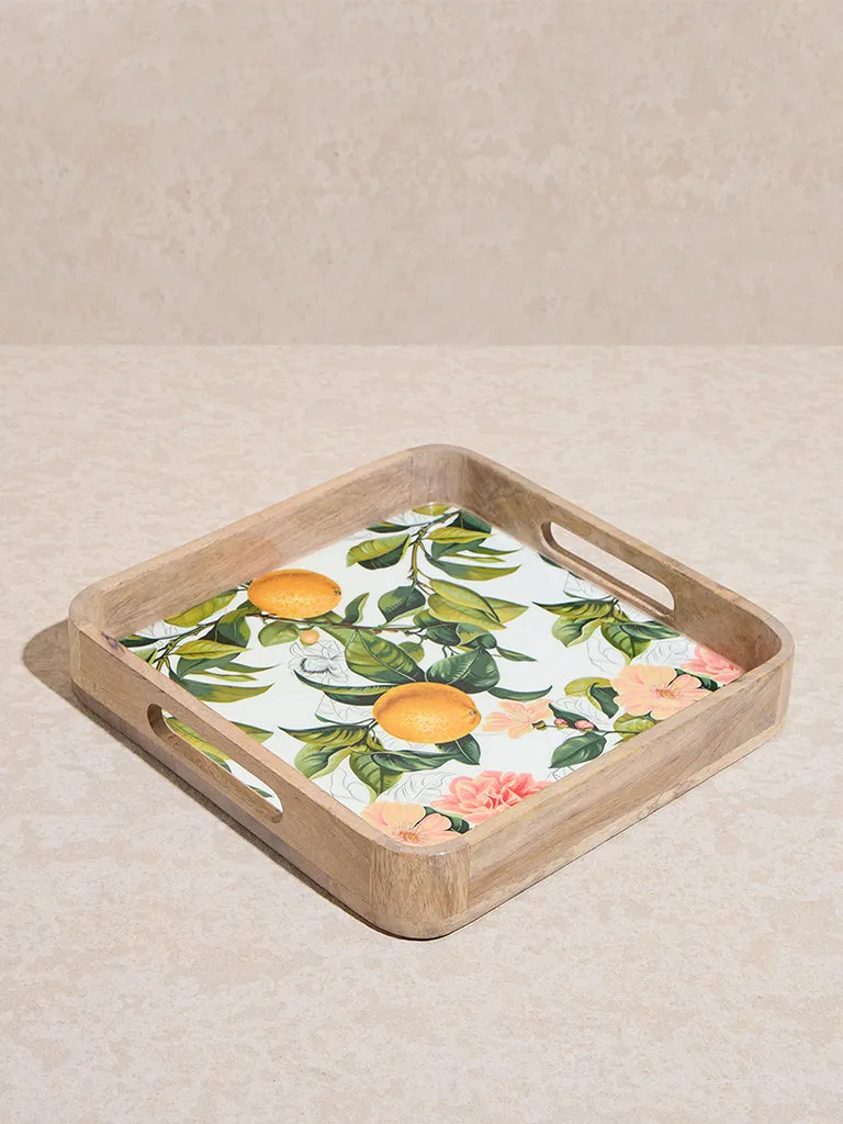 Westside Home Multicolour Lemon Patterned Serving Tray