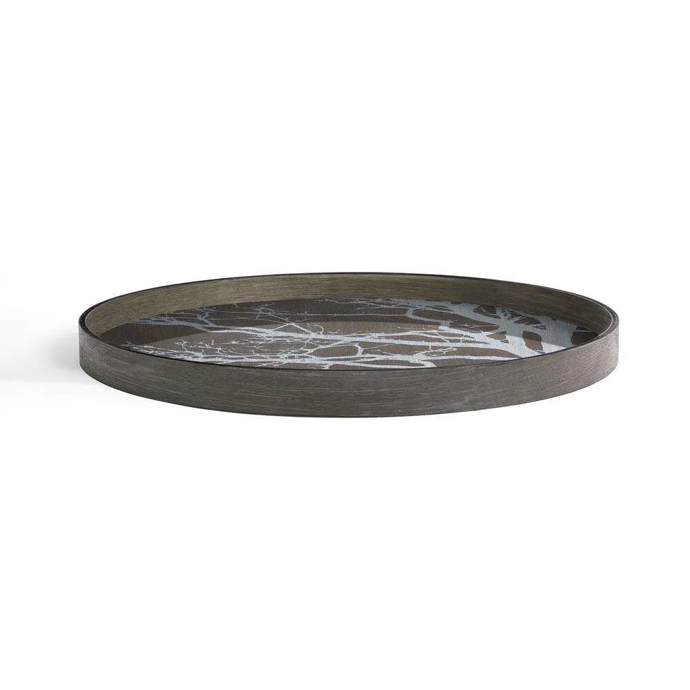 White Tree Large Round Wooden Tray
